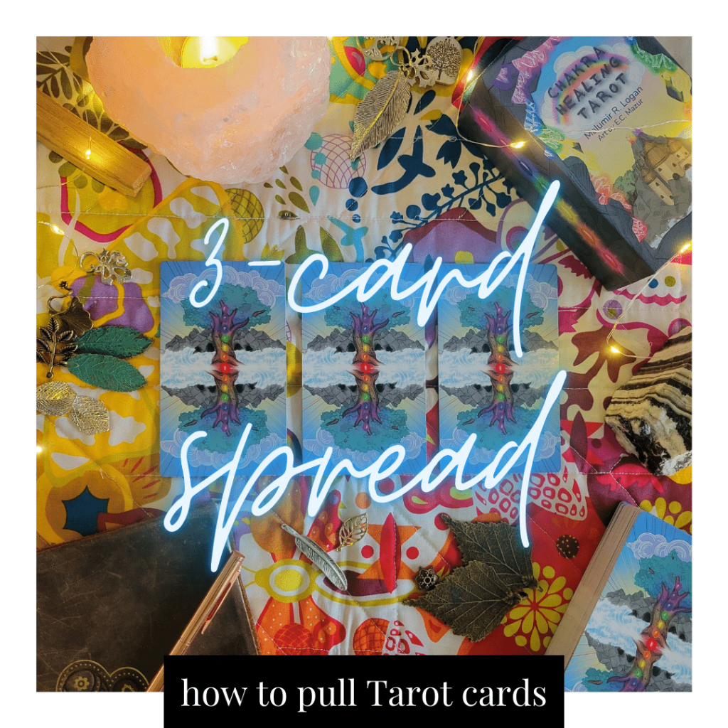 how to pull tarot cards: 3-card spread